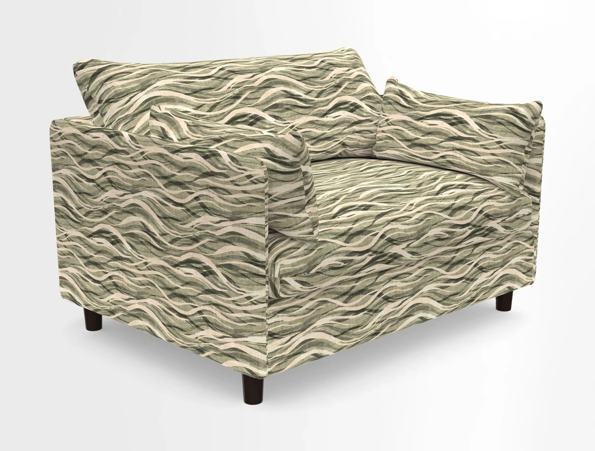 Madehurst Snuggler in Two Tone Plain Biscuit. Loose cover option available