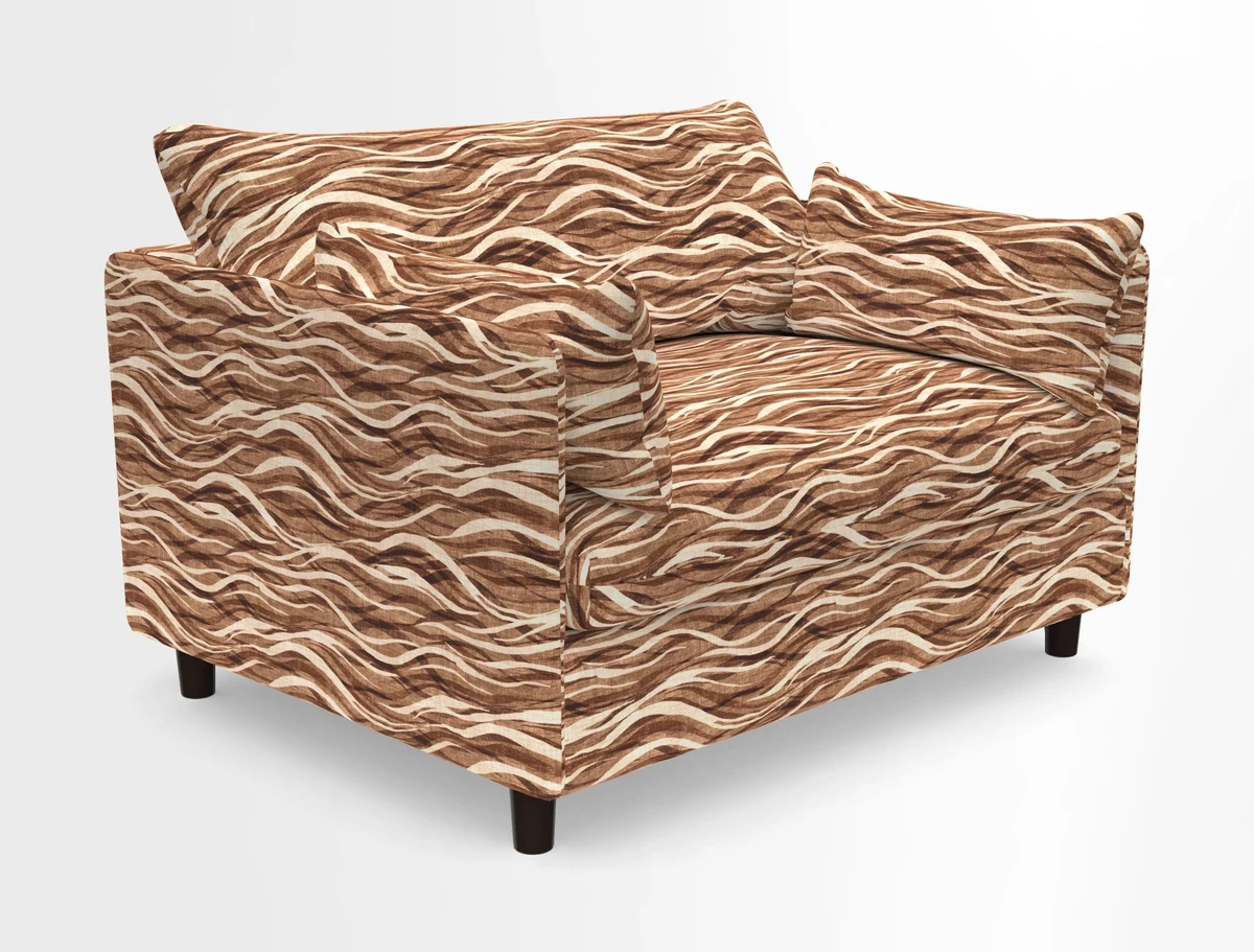 Madehurst Snuggler in Two Tone Plain Biscuit. Loose cover option available