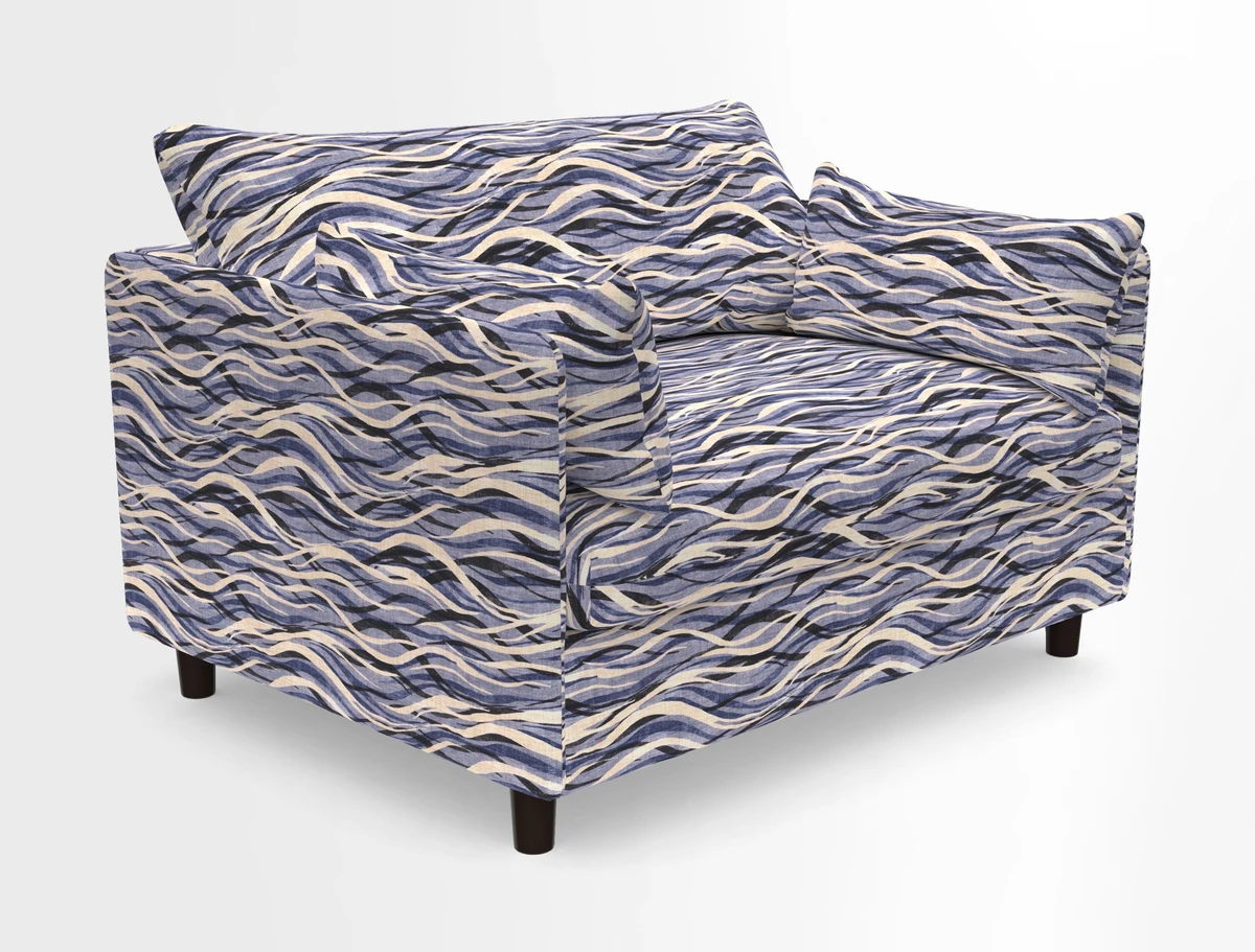 Madehurst Snuggler in Two Tone Plain Biscuit. Loose cover option available
