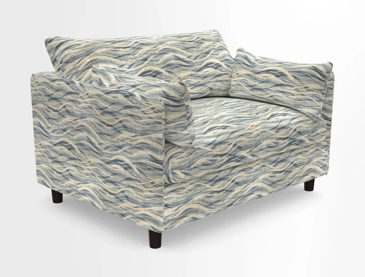Madehurst Snuggler in Two Tone Plain Biscuit. Loose cover option available