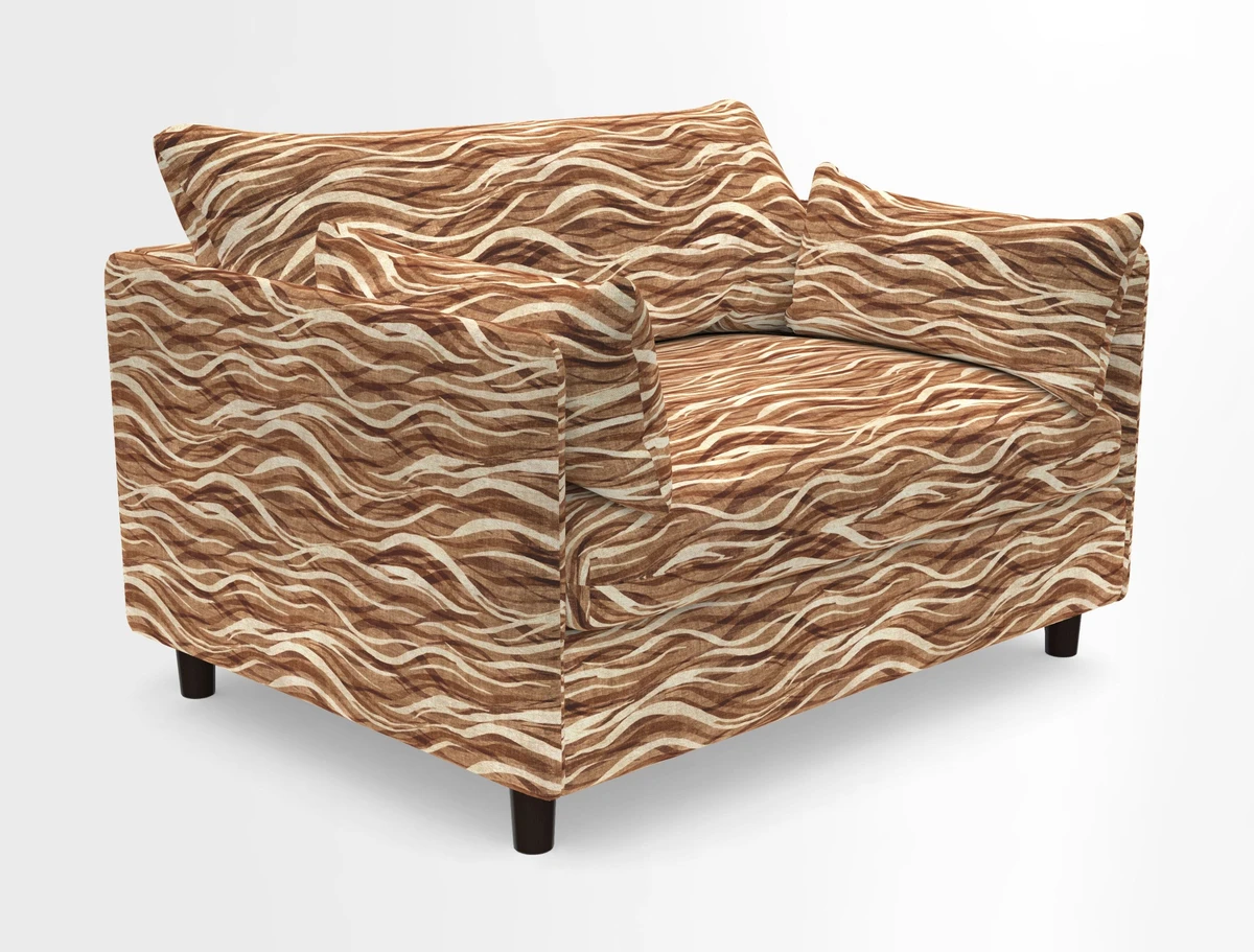 Madehurst Snuggler in Two Tone Plain Biscuit. Loose cover option available