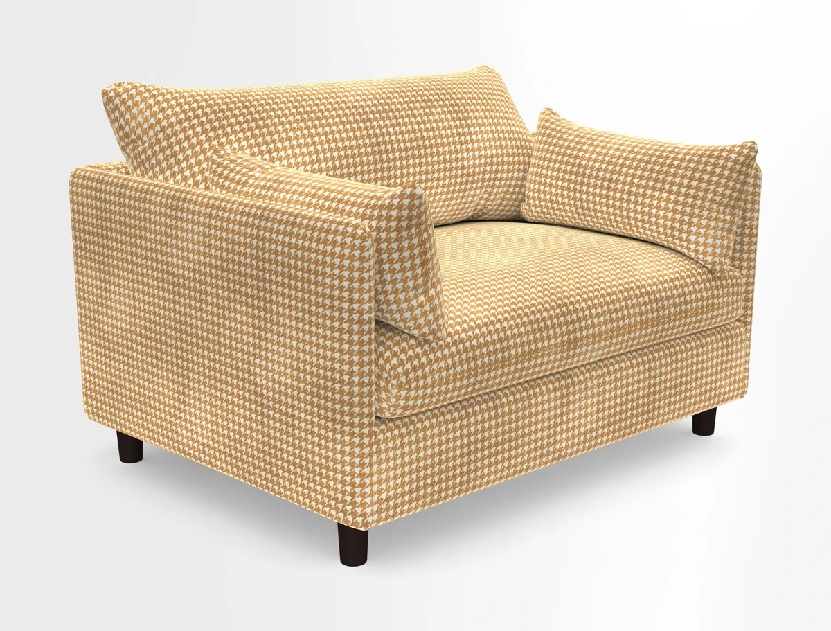 Madehurst Snuggler in Two Tone Plain Biscuit. Loose cover option available