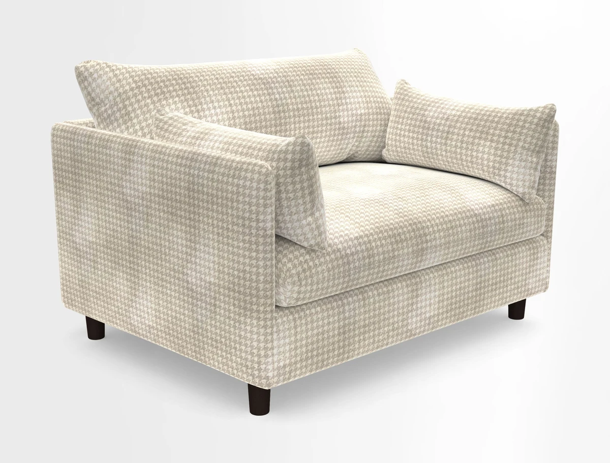 Madehurst Snuggler in Two Tone Plain Biscuit. Loose cover option available