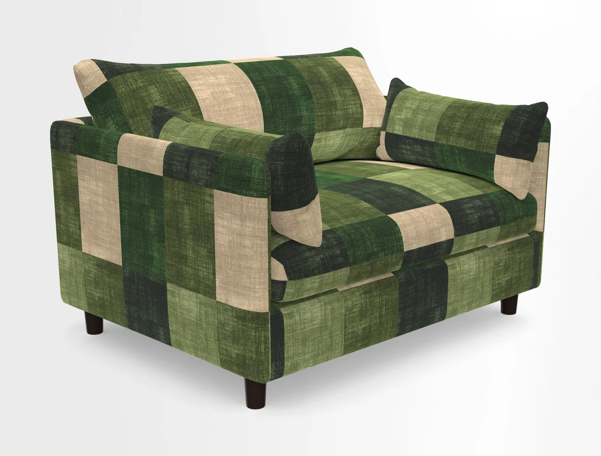 Madehurst Snuggler in Two Tone Plain Biscuit. Loose cover option available