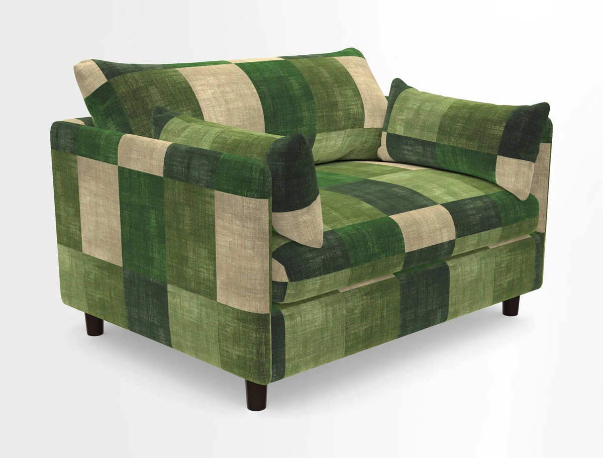 Madehurst Snuggler in Two Tone Plain Biscuit. Loose cover option available