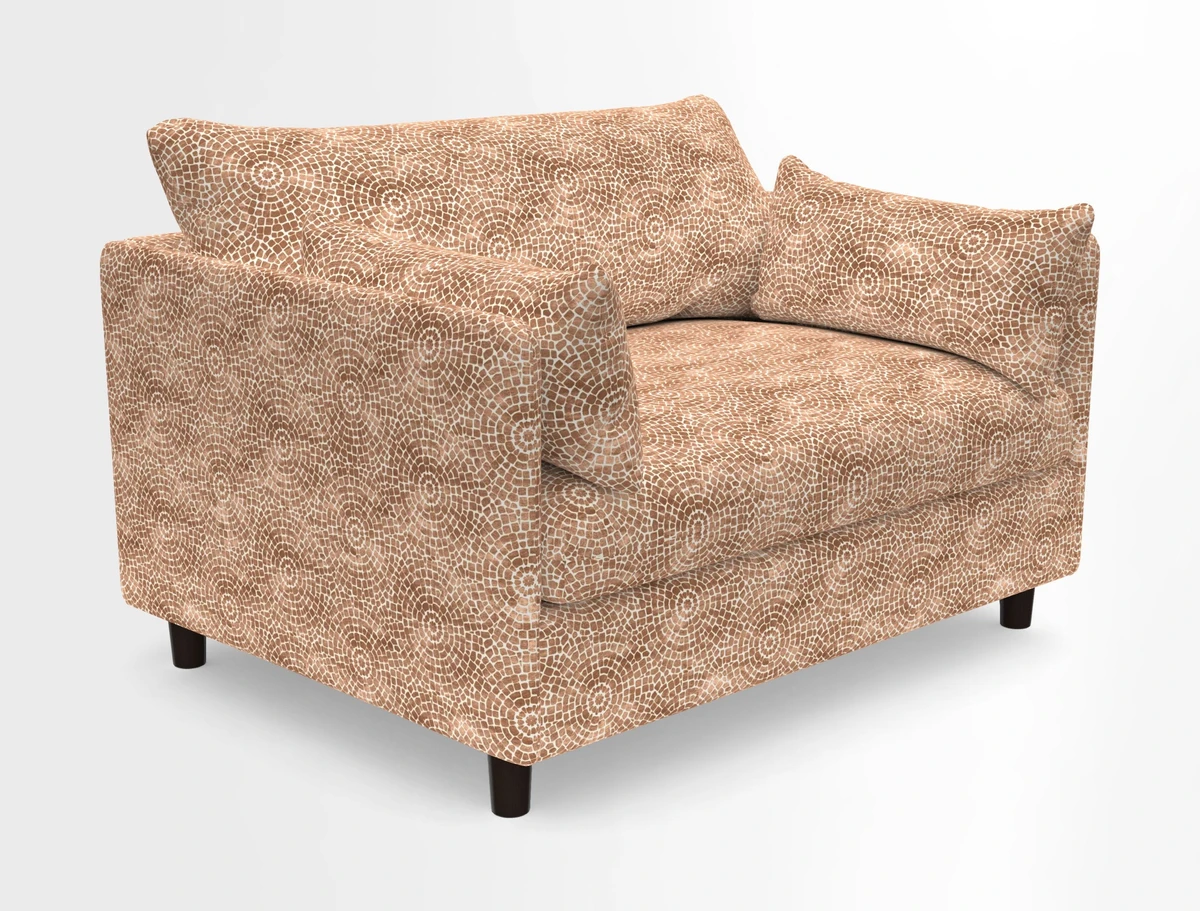 Madehurst Snuggler in Two Tone Plain Biscuit. Loose cover option available