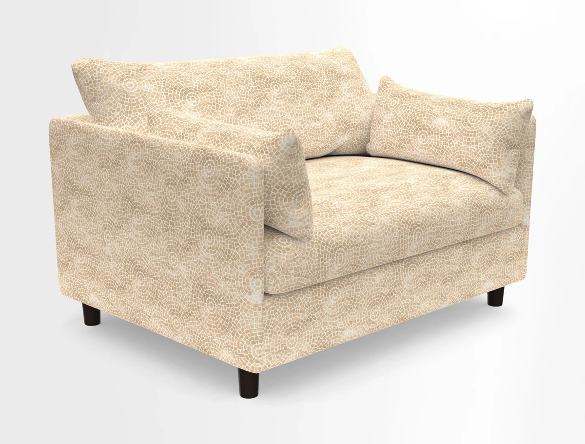 Madehurst Snuggler in Two Tone Plain Biscuit. Loose cover option available