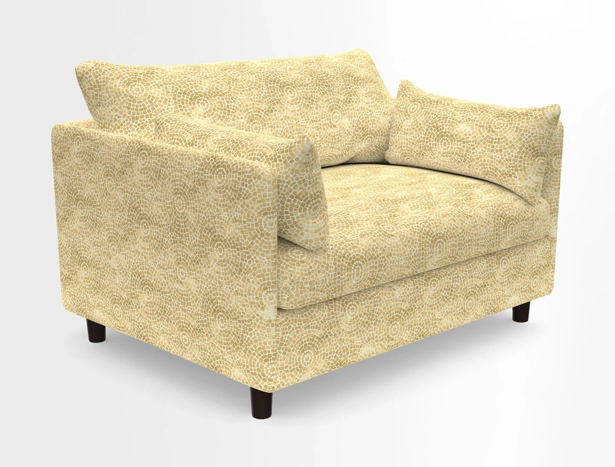Madehurst Snuggler in Two Tone Plain Biscuit. Loose cover option available