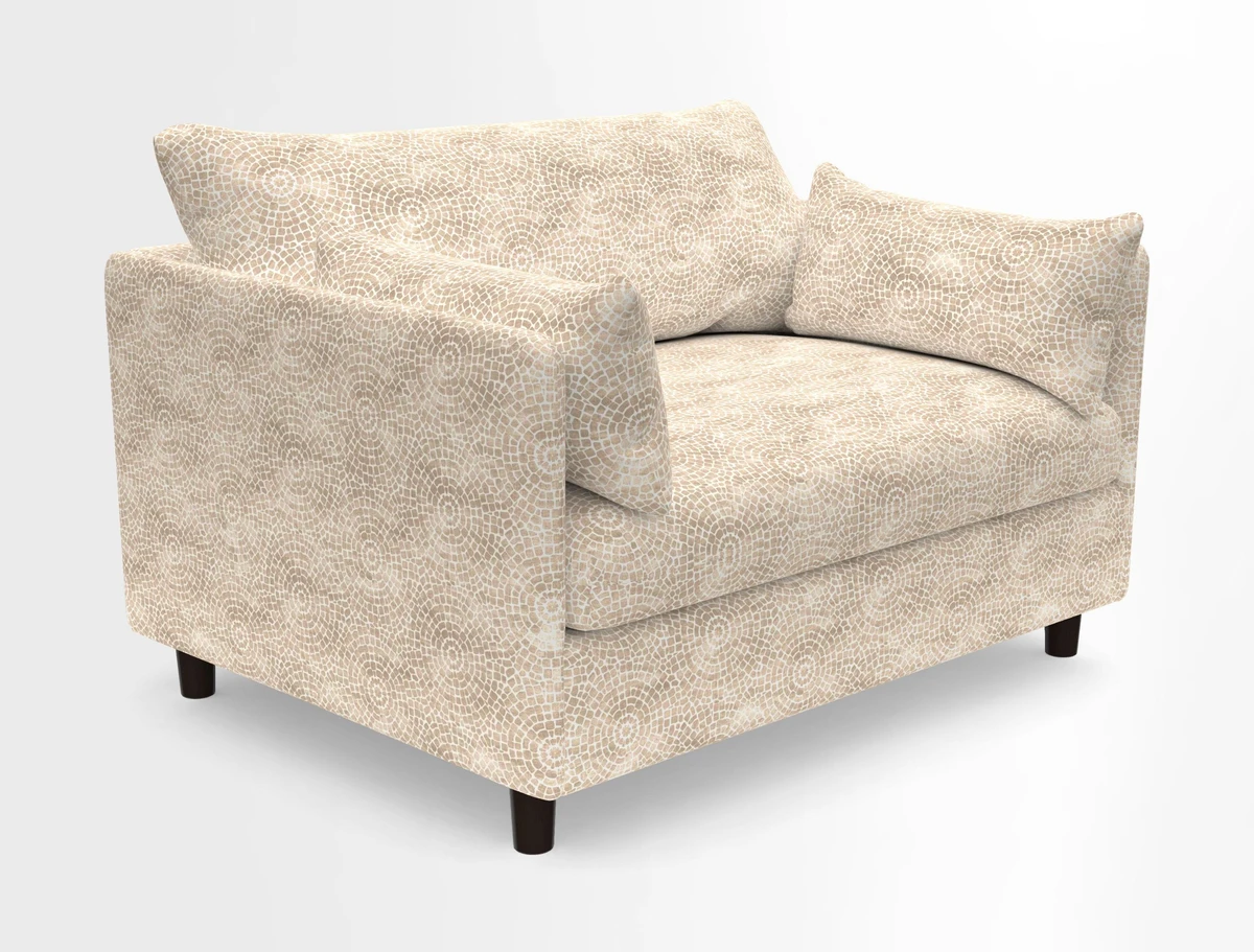 Madehurst Snuggler in Two Tone Plain Biscuit. Loose cover option available