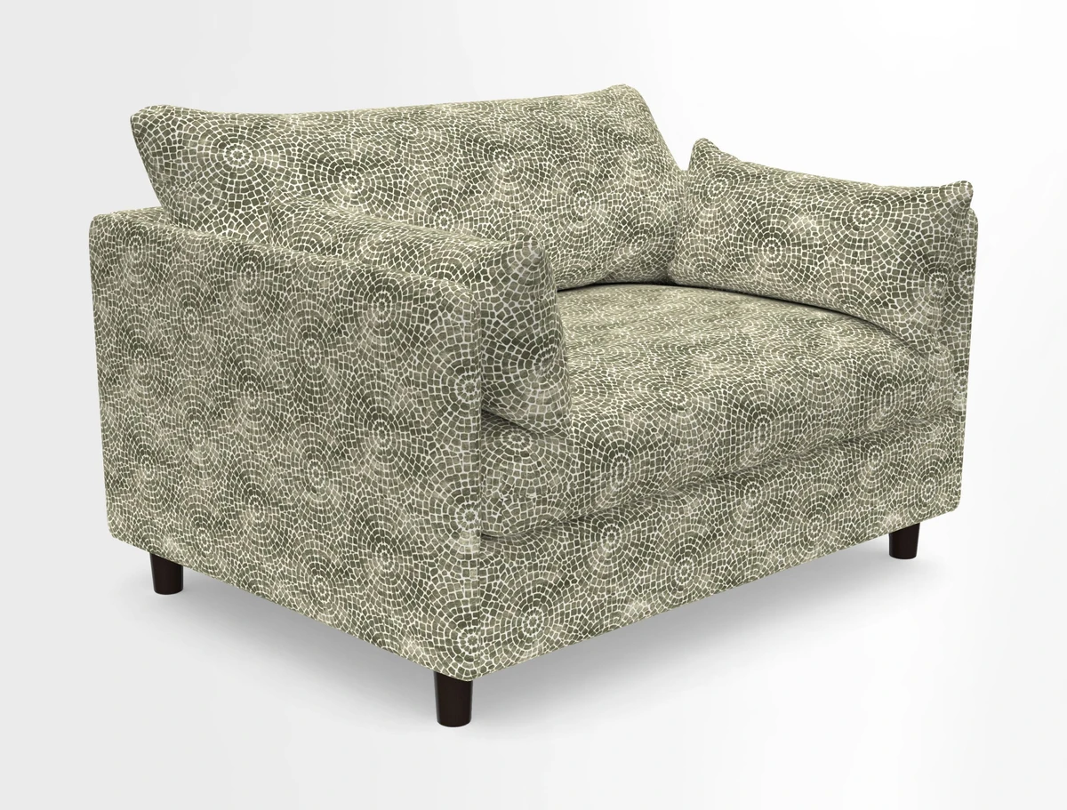 Madehurst Snuggler in Two Tone Plain Biscuit. Loose cover option available