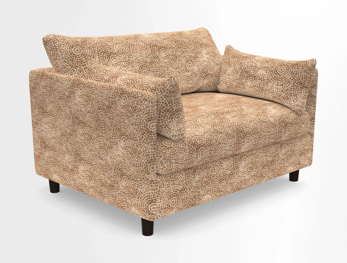 Madehurst Snuggler in Two Tone Plain Biscuit. Loose cover option available