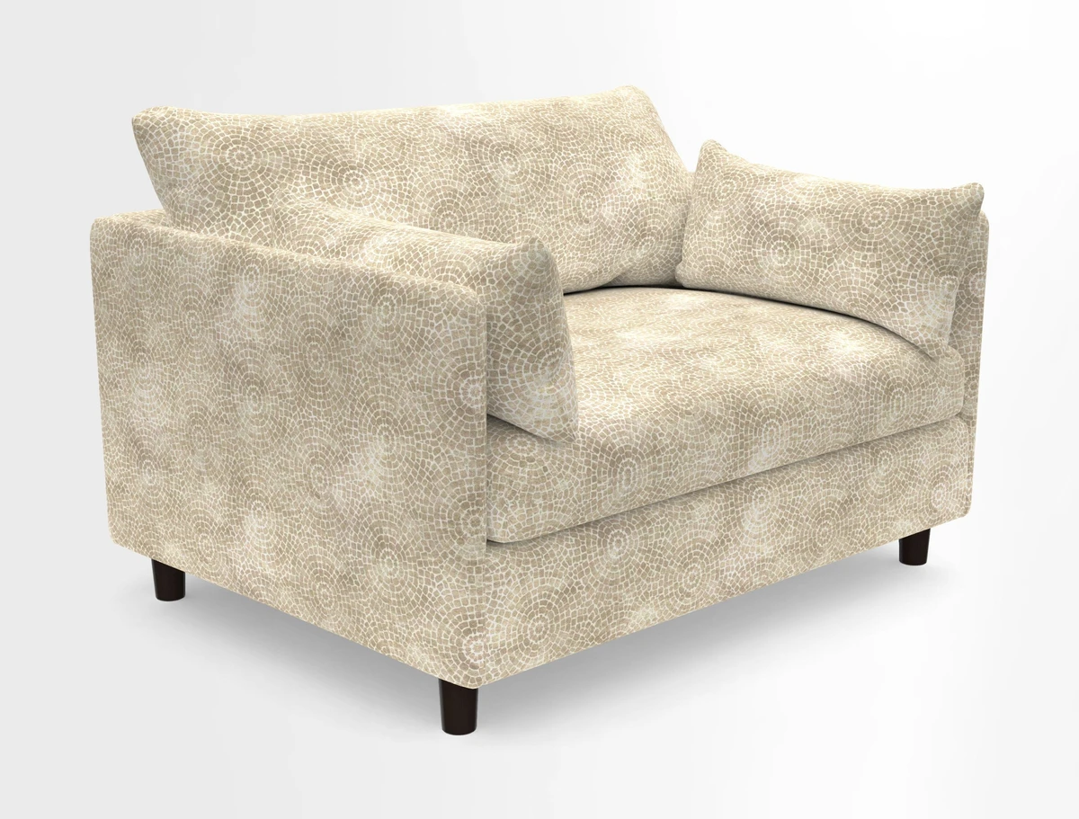 Madehurst Snuggler in Two Tone Plain Biscuit. Loose cover option available