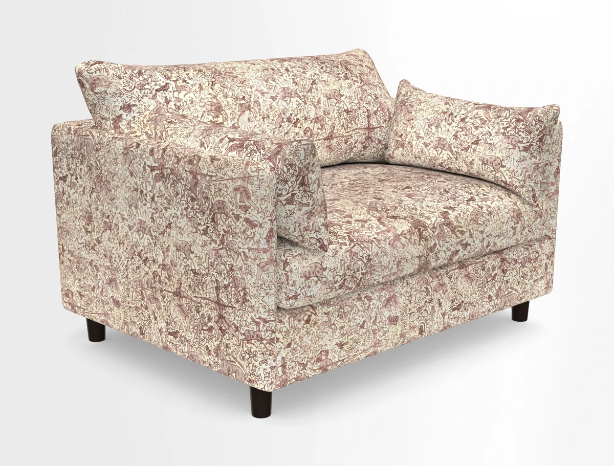 Madehurst Snuggler in Two Tone Plain Biscuit. Loose cover option available
