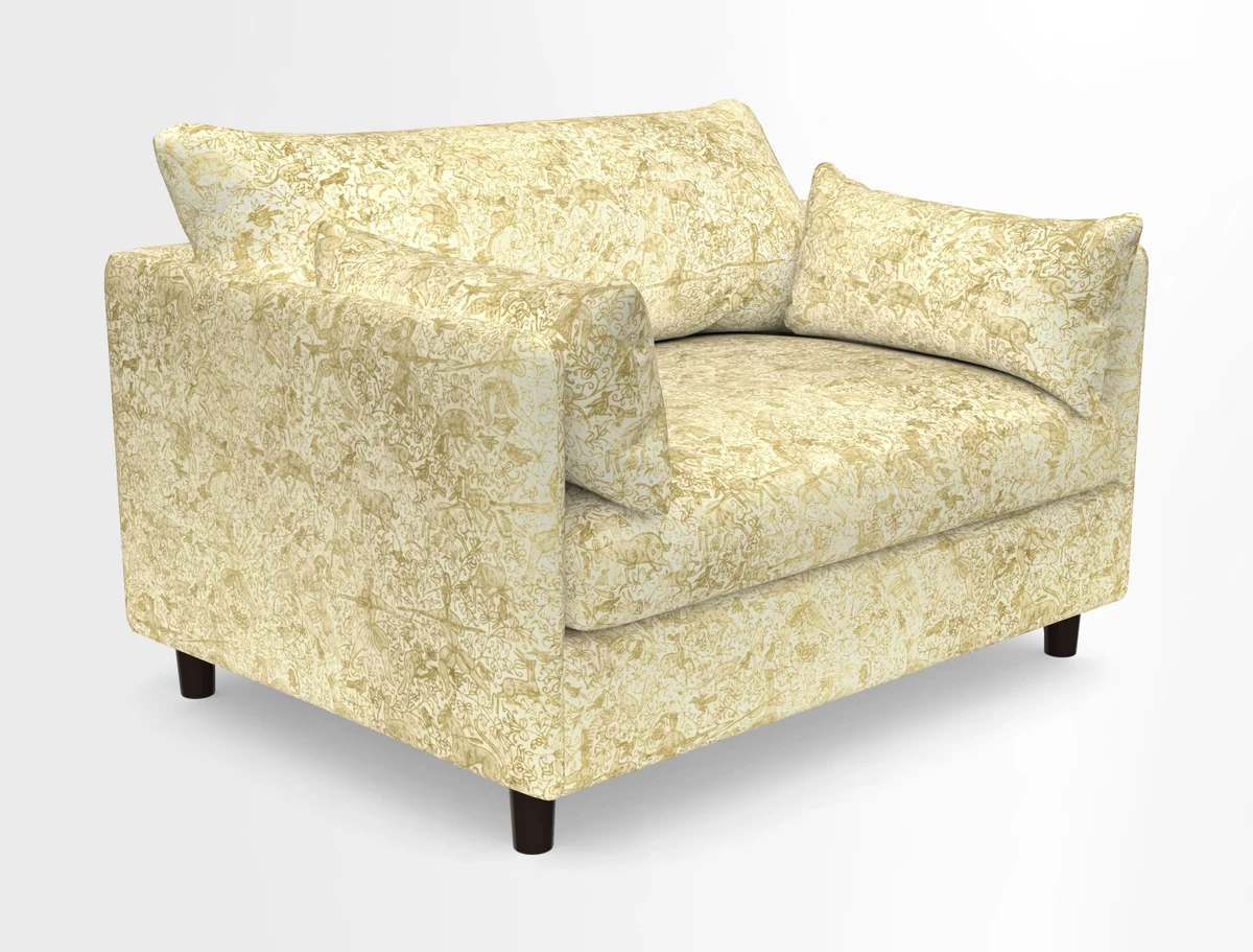 Madehurst Snuggler in Two Tone Plain Biscuit. Loose cover option available