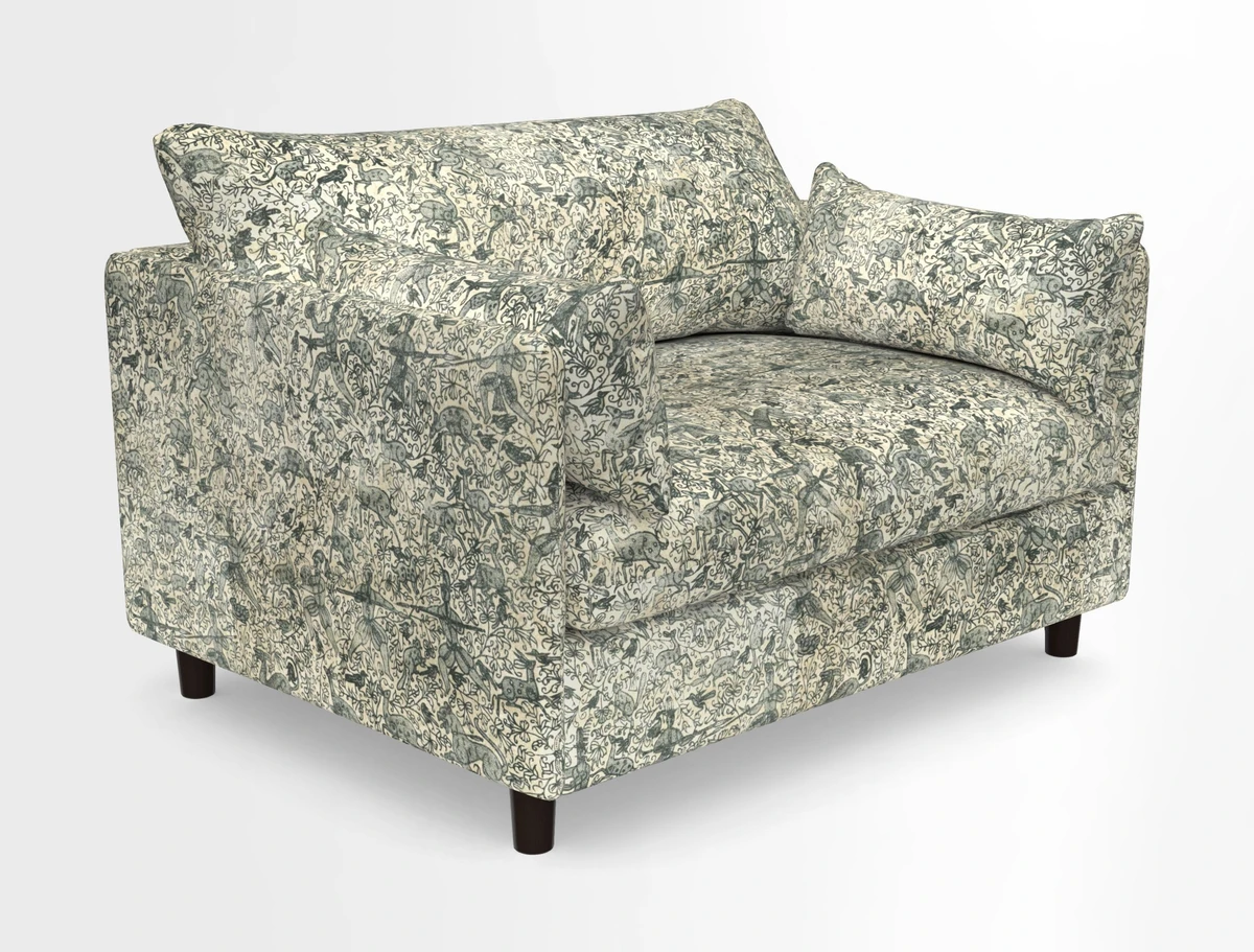 Madehurst Snuggler in Two Tone Plain Biscuit. Loose cover option available