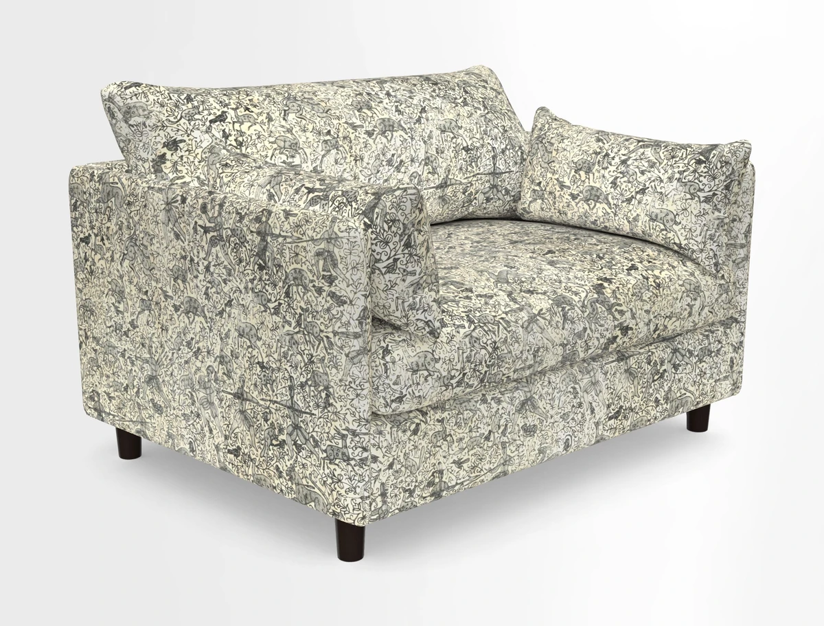 Madehurst Snuggler in Two Tone Plain Biscuit. Loose cover option available