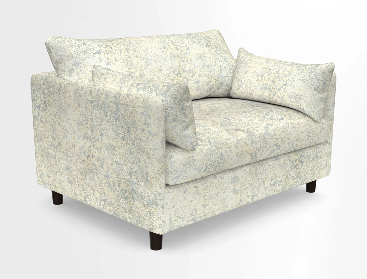 Madehurst Snuggler in Two Tone Plain Biscuit. Loose cover option available