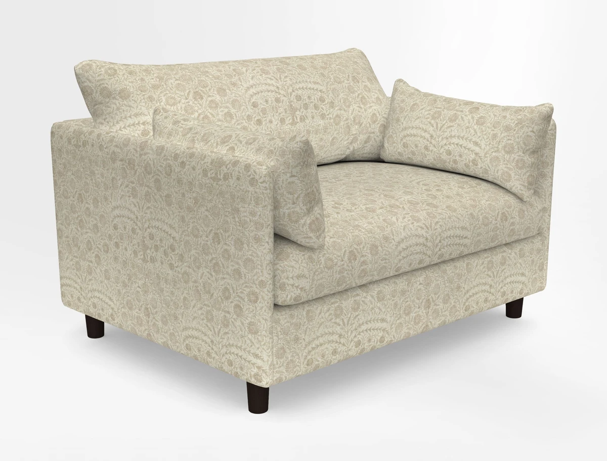 Madehurst Snuggler in Two Tone Plain Biscuit. Loose cover option available