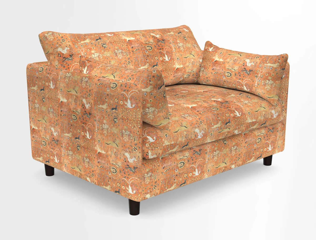 Madehurst Snuggler in Two Tone Plain Biscuit. Loose cover option available