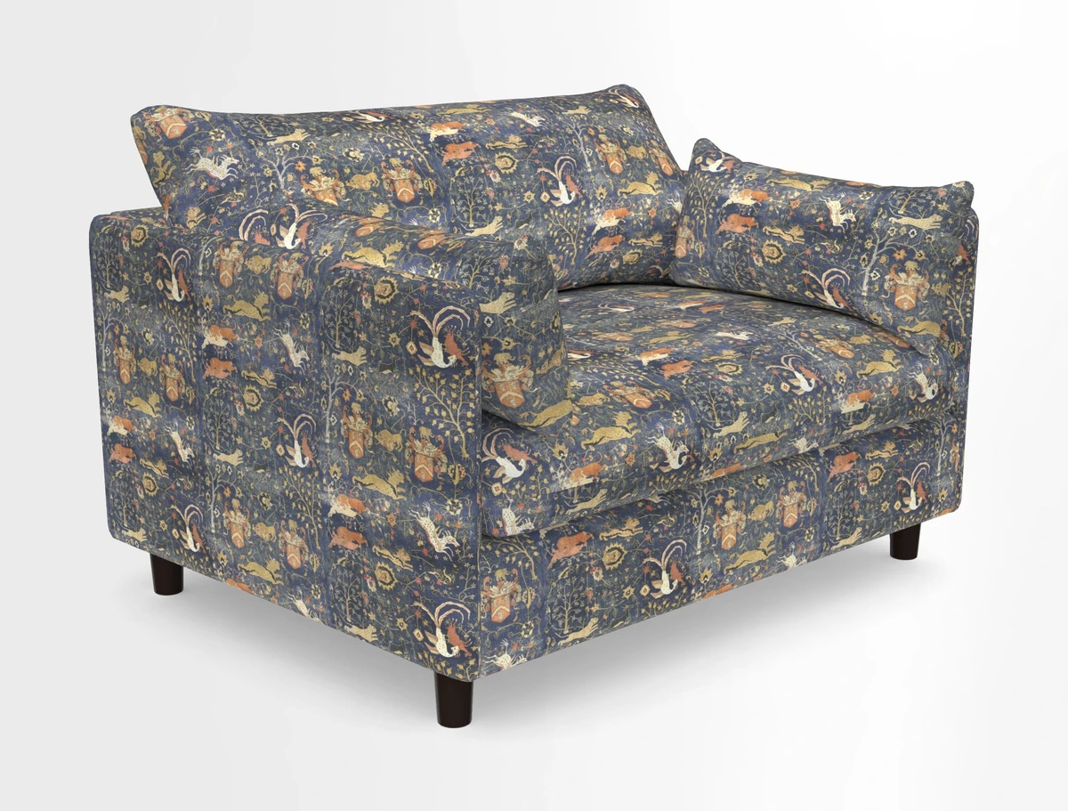 Madehurst Snuggler in Two Tone Plain Biscuit. Loose cover option available
