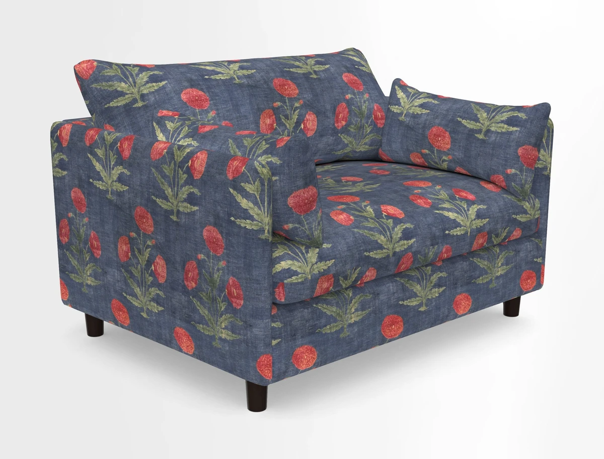 Madehurst Snuggler in Two Tone Plain Biscuit. Loose cover option available