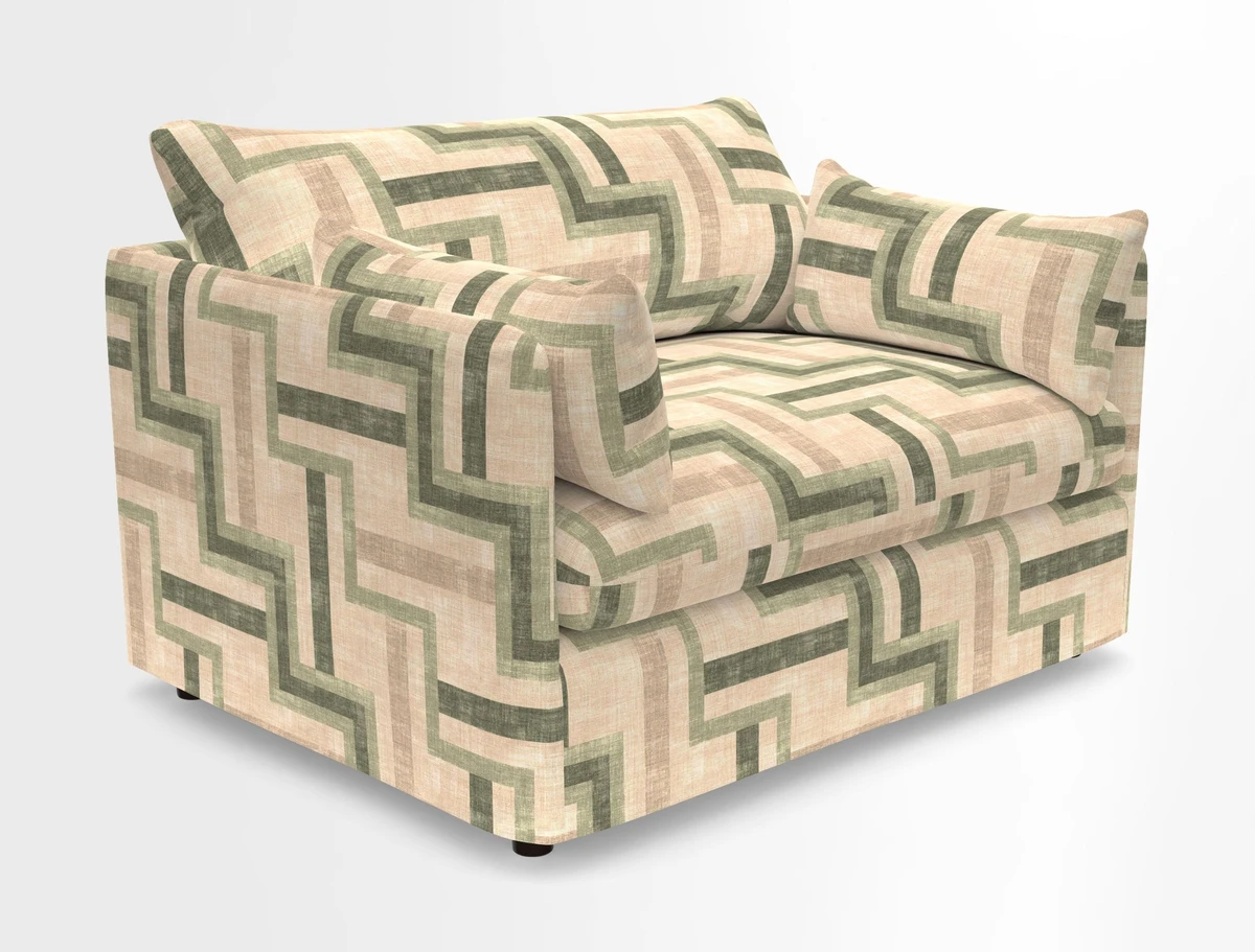 Madehurst Snuggler in Two Tone Plain Biscuit. Loose cover option available