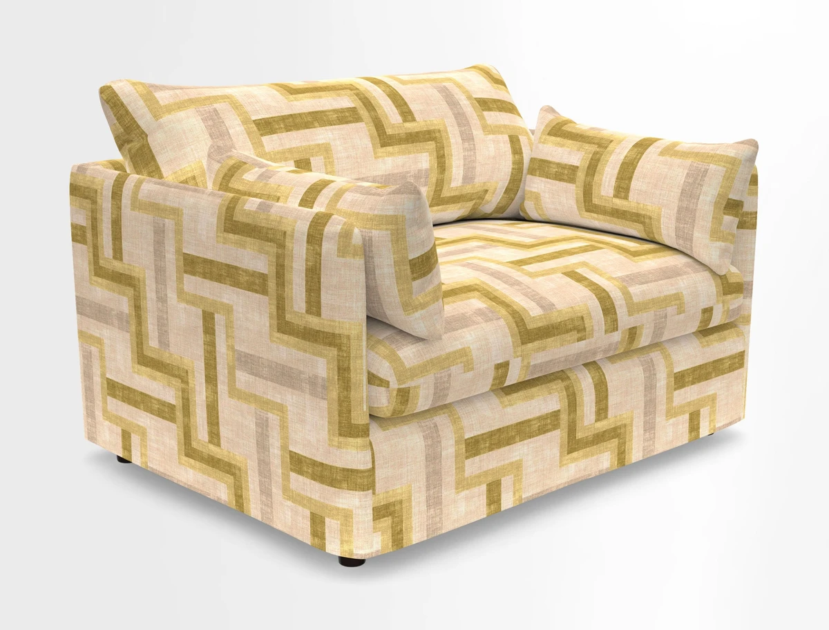 Madehurst Snuggler in Two Tone Plain Biscuit. Loose cover option available