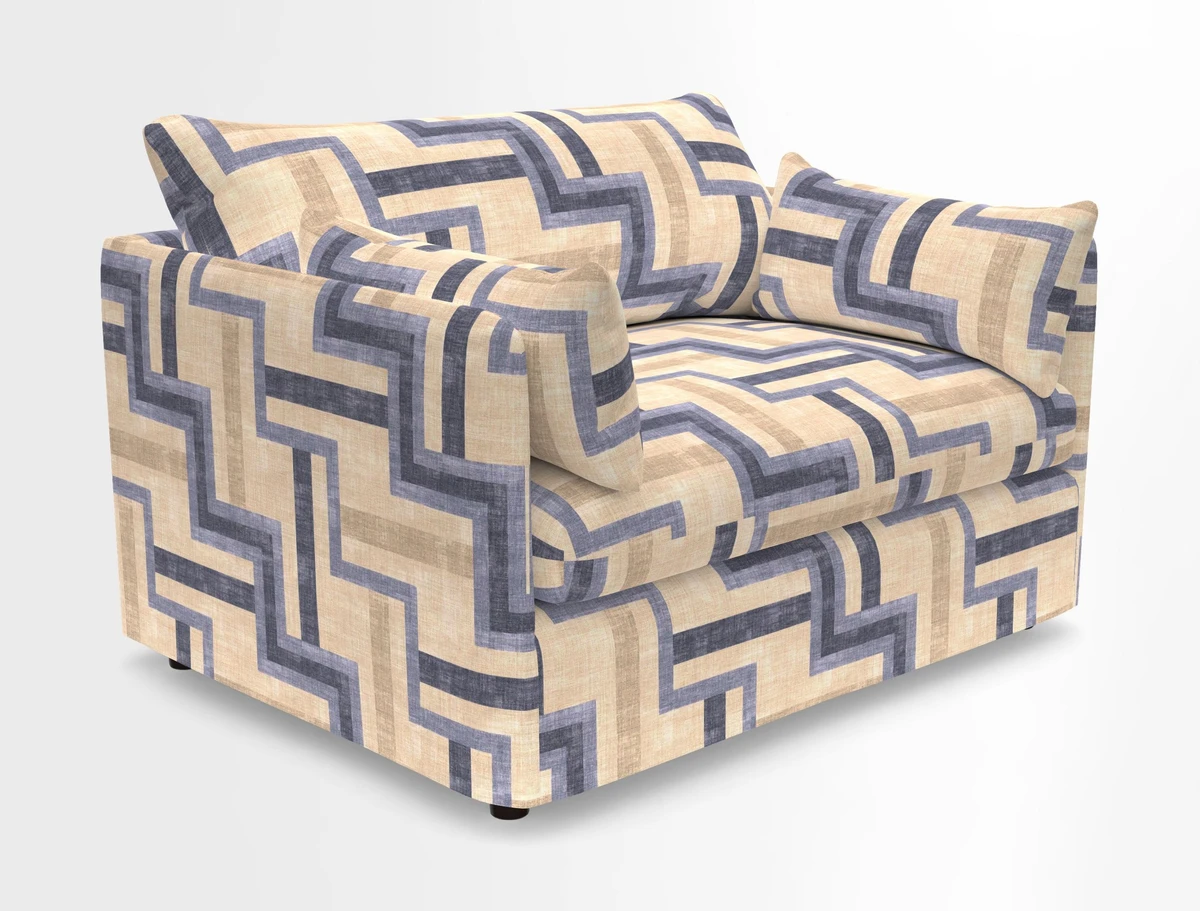 Madehurst Snuggler in Two Tone Plain Biscuit. Loose cover option available