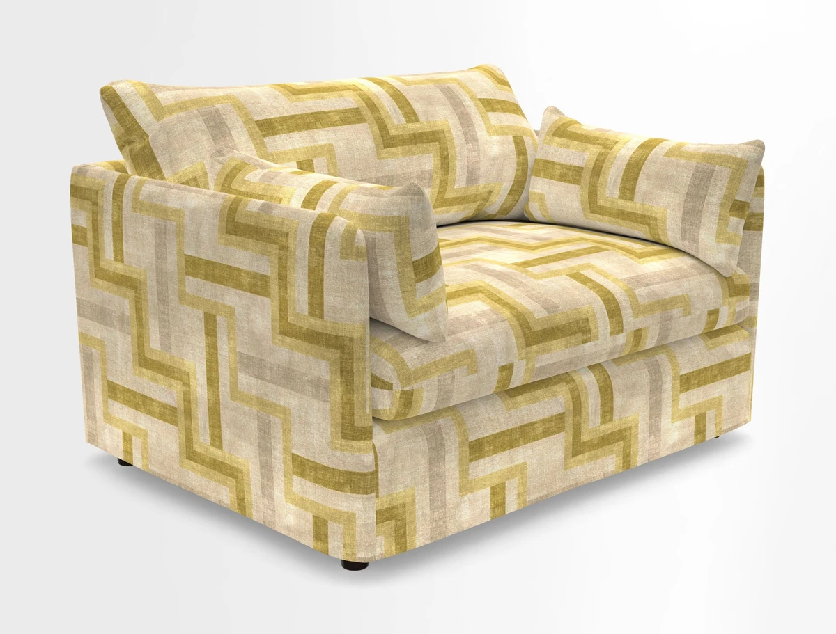 Madehurst Snuggler in Two Tone Plain Biscuit. Loose cover option available