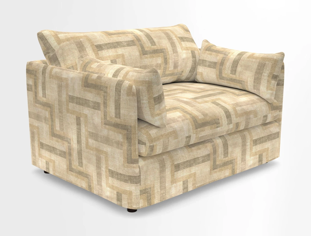 Madehurst Snuggler in Two Tone Plain Biscuit. Loose cover option available