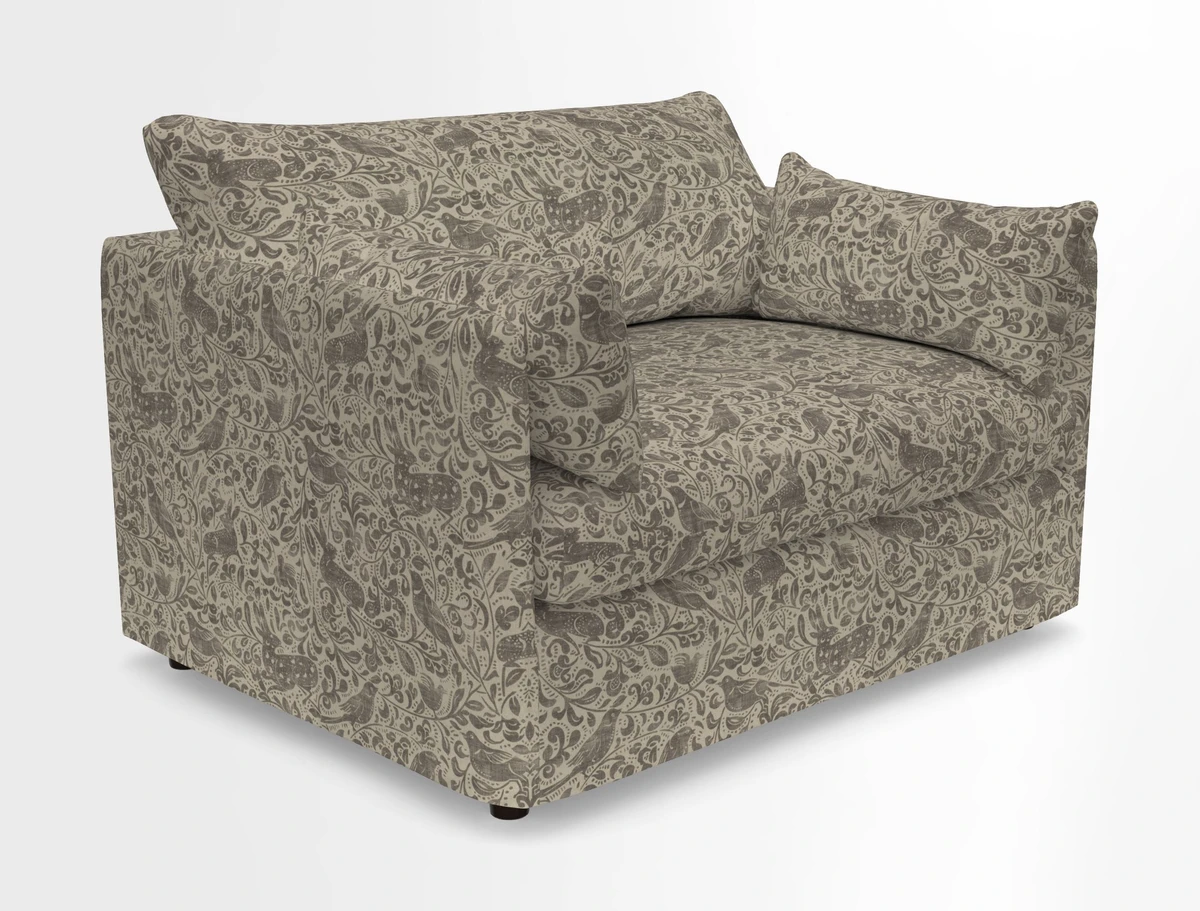 Madehurst Snuggler in Two Tone Plain Biscuit. Loose cover option available