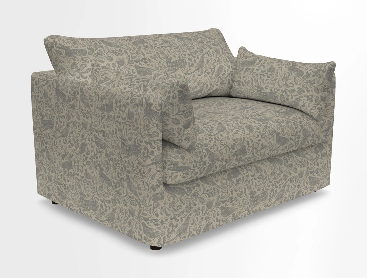 Madehurst Snuggler in Two Tone Plain Biscuit. Loose cover option available