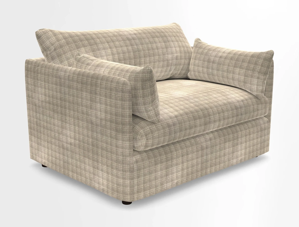Madehurst Snuggler in Two Tone Plain Biscuit. Loose cover option available