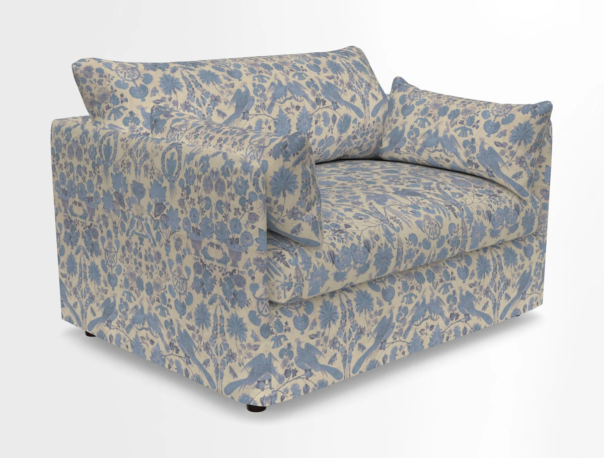 Madehurst Snuggler in Two Tone Plain Biscuit. Loose cover option available