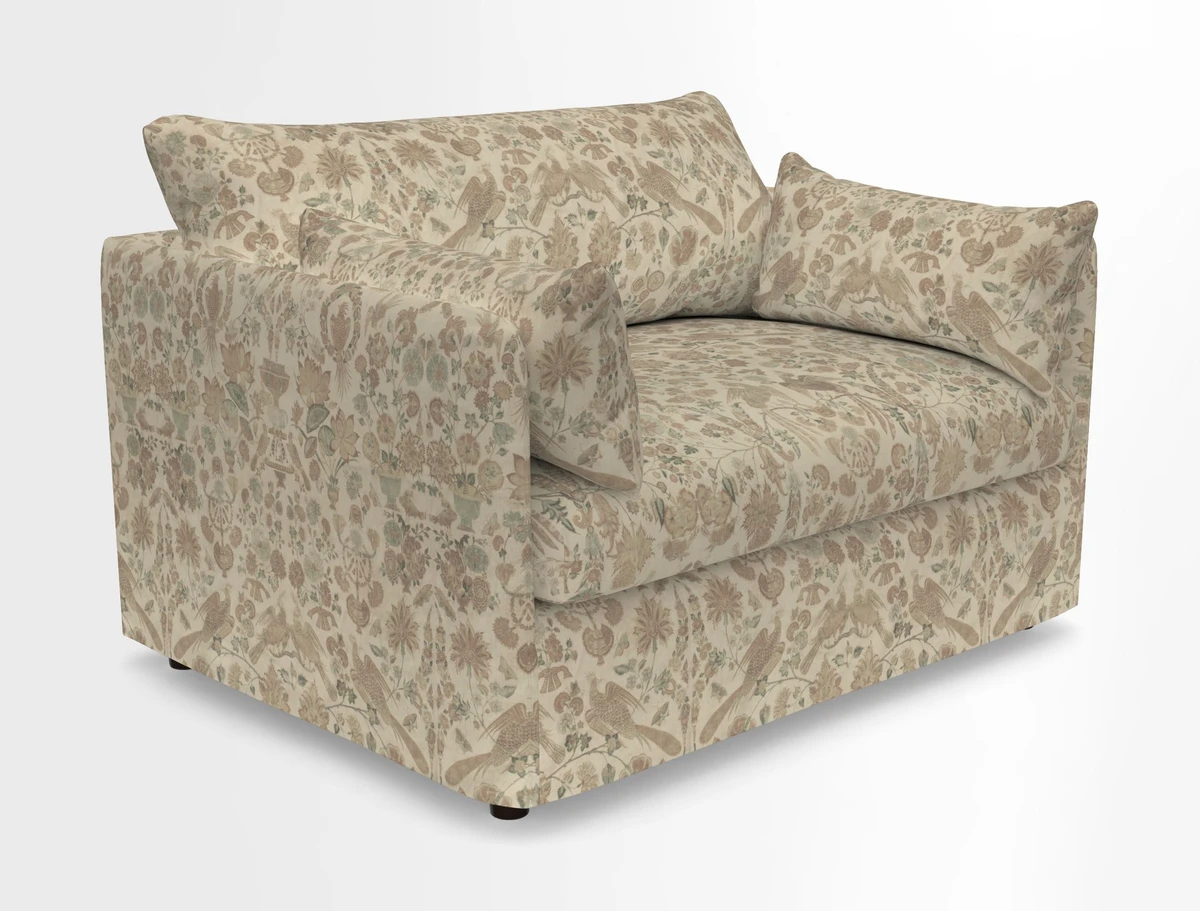 Madehurst Snuggler in Two Tone Plain Biscuit. Loose cover option available