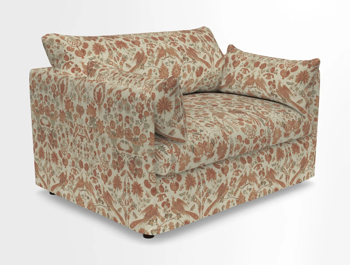 Madehurst Snuggler in Two Tone Plain Biscuit. Loose cover option available