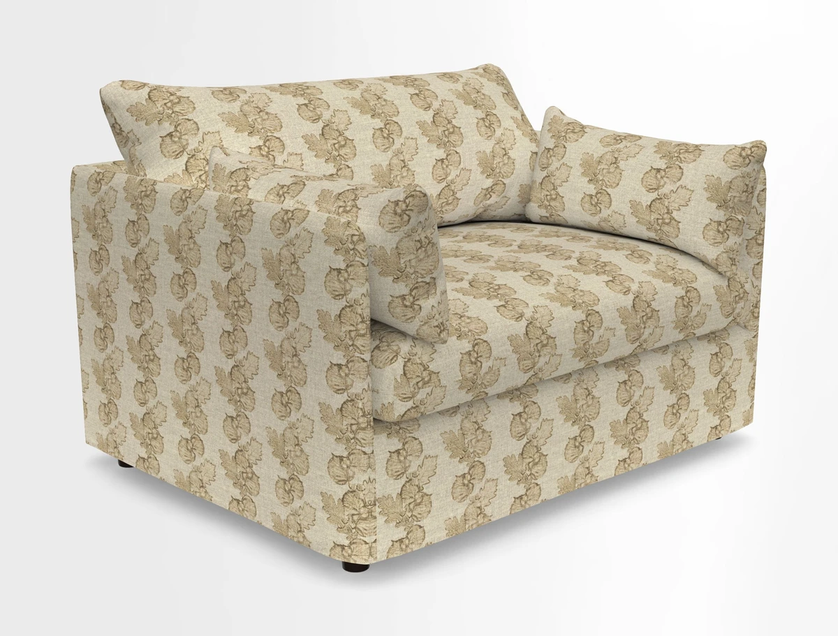 Madehurst Snuggler in Two Tone Plain Biscuit. Loose cover option available