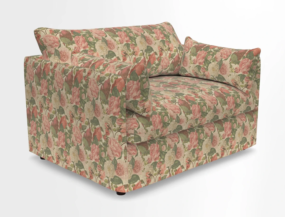 Madehurst Snuggler in Two Tone Plain Biscuit. Loose cover option available