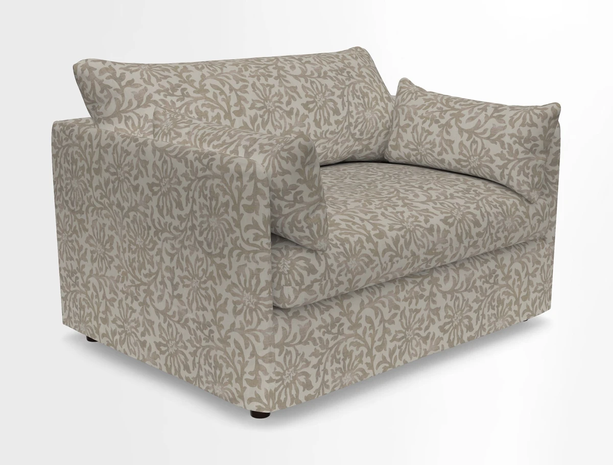 Madehurst Snuggler in Two Tone Plain Biscuit. Loose cover option available