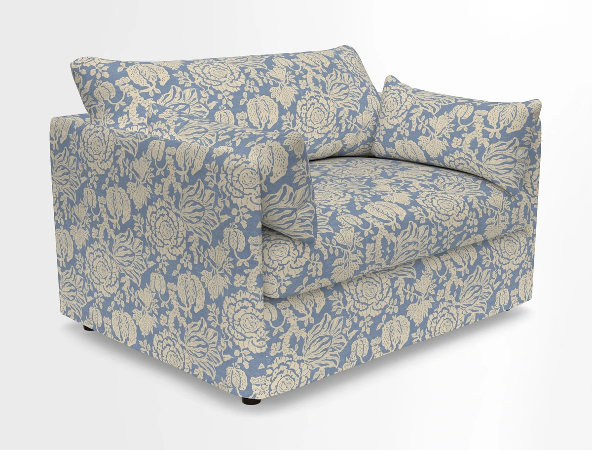 Madehurst Snuggler in Two Tone Plain Biscuit. Loose cover option available