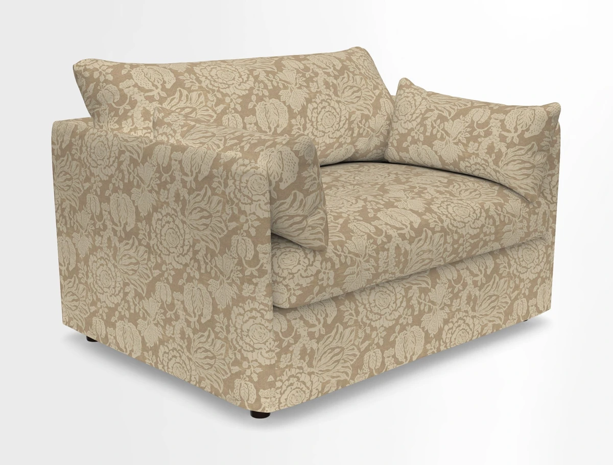 Madehurst Snuggler in Two Tone Plain Biscuit. Loose cover option available