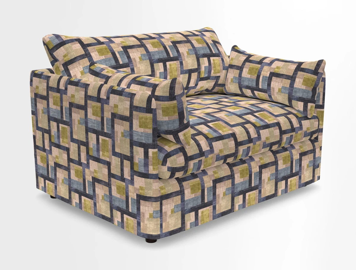 Madehurst Snuggler in Two Tone Plain Biscuit. Loose cover option available