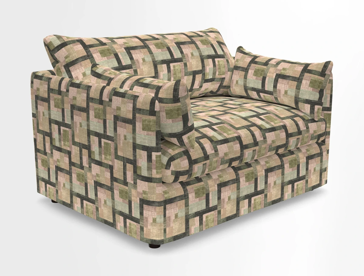 Madehurst Snuggler in Two Tone Plain Biscuit. Loose cover option available