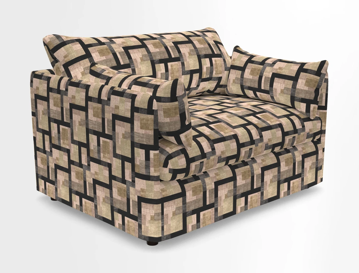 Madehurst Snuggler in Two Tone Plain Biscuit. Loose cover option available