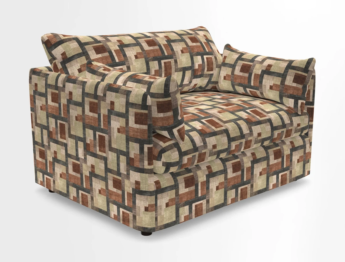 Madehurst Snuggler in Two Tone Plain Biscuit. Loose cover option available