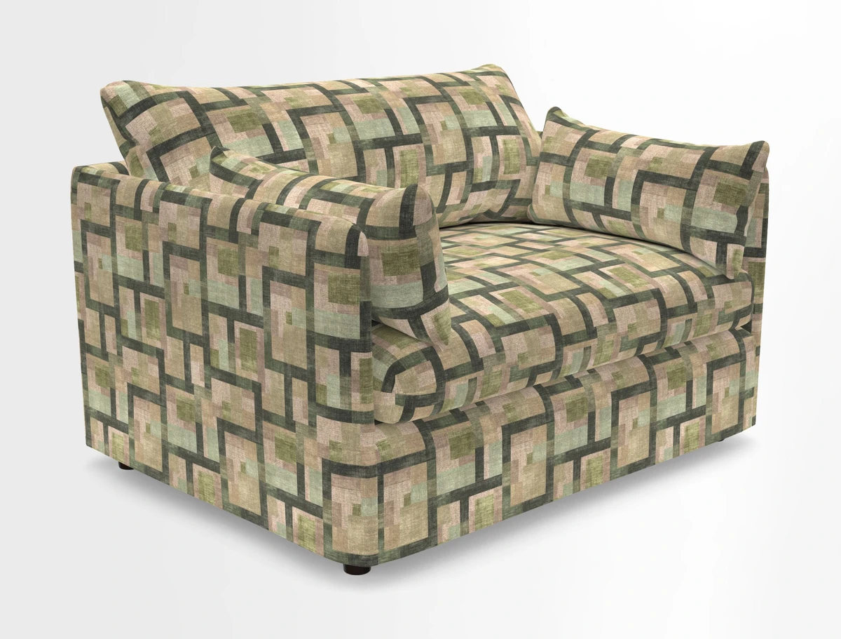 Madehurst Snuggler in Two Tone Plain Biscuit. Loose cover option available