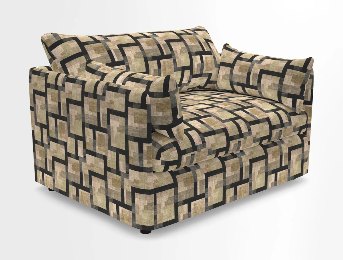 Madehurst Snuggler in Two Tone Plain Biscuit. Loose cover option available