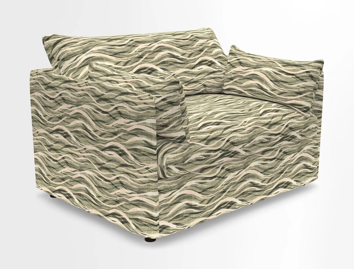 Madehurst Snuggler in Two Tone Plain Biscuit. Loose cover option available
