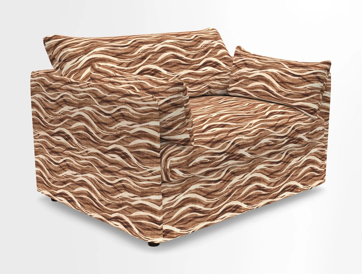 Madehurst Snuggler in Two Tone Plain Biscuit. Loose cover option available