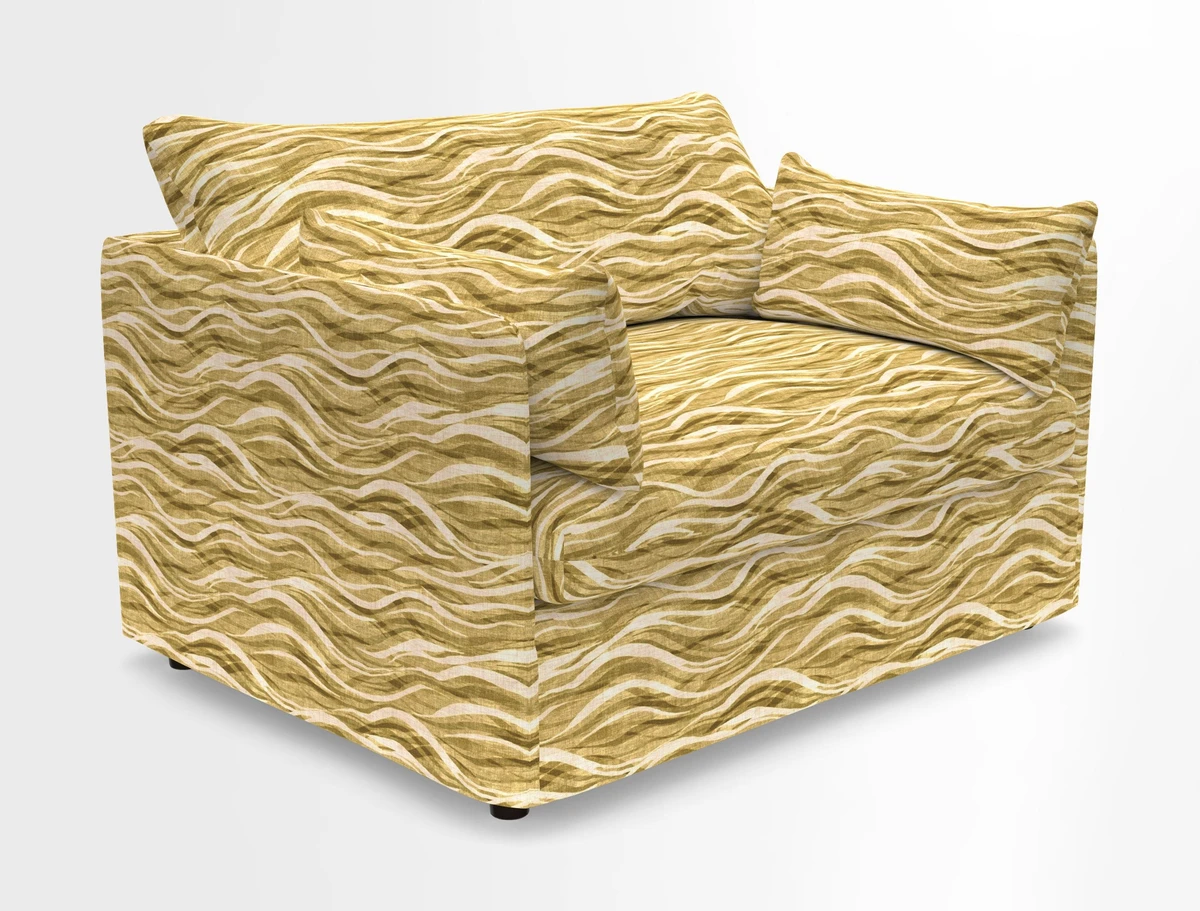 Madehurst Snuggler in Two Tone Plain Biscuit. Loose cover option available